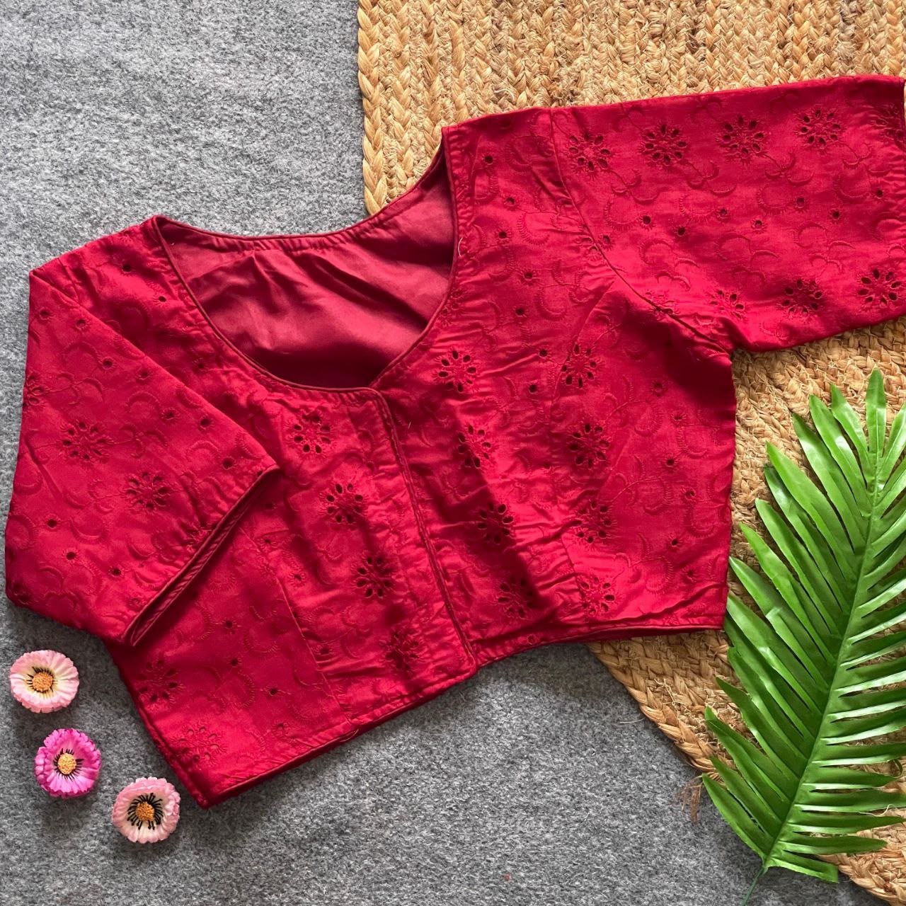 Hakoba Cotton Blouse-Rani Pink